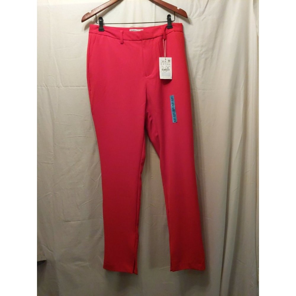 Pull & Bear Pants womens XL Red Dress trousers 31" long.